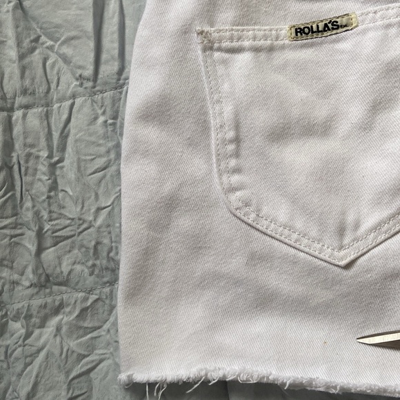 Rolla’s Original Cut Off High Waist Denim Jean Shorts White 25 - Picture 12 of 16